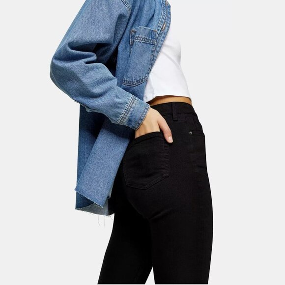 2/$30 Topshop Moto Jamie Jeans High Rise Ankle Skinny Jet Black 26 #9394 - Picture 7 of 12